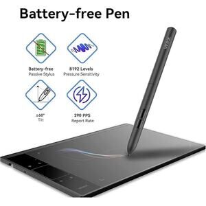 VEIKK A30 V2 Drawing Tablet 10x6 Inch with Battery-Free Pen In Working Order